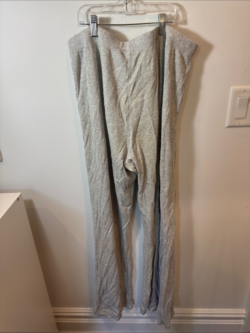 SKIMS Light Gray Ribbed Track Pants - Picture 3 of 3